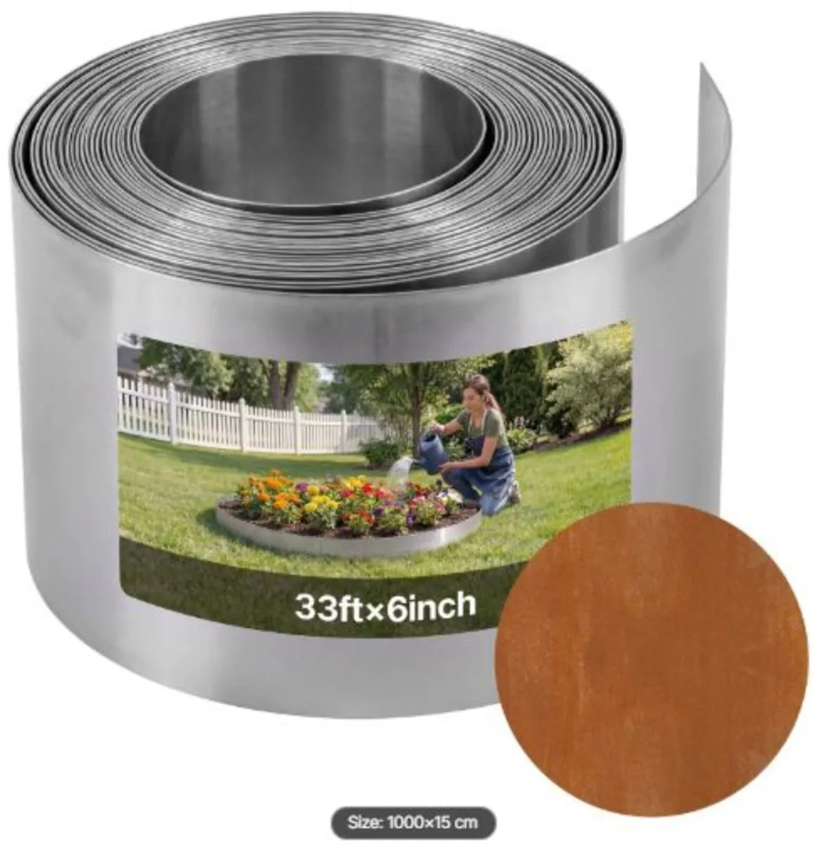 Corten Steel Landscape Edging, 1000 x 15 cm Steel - Image 1