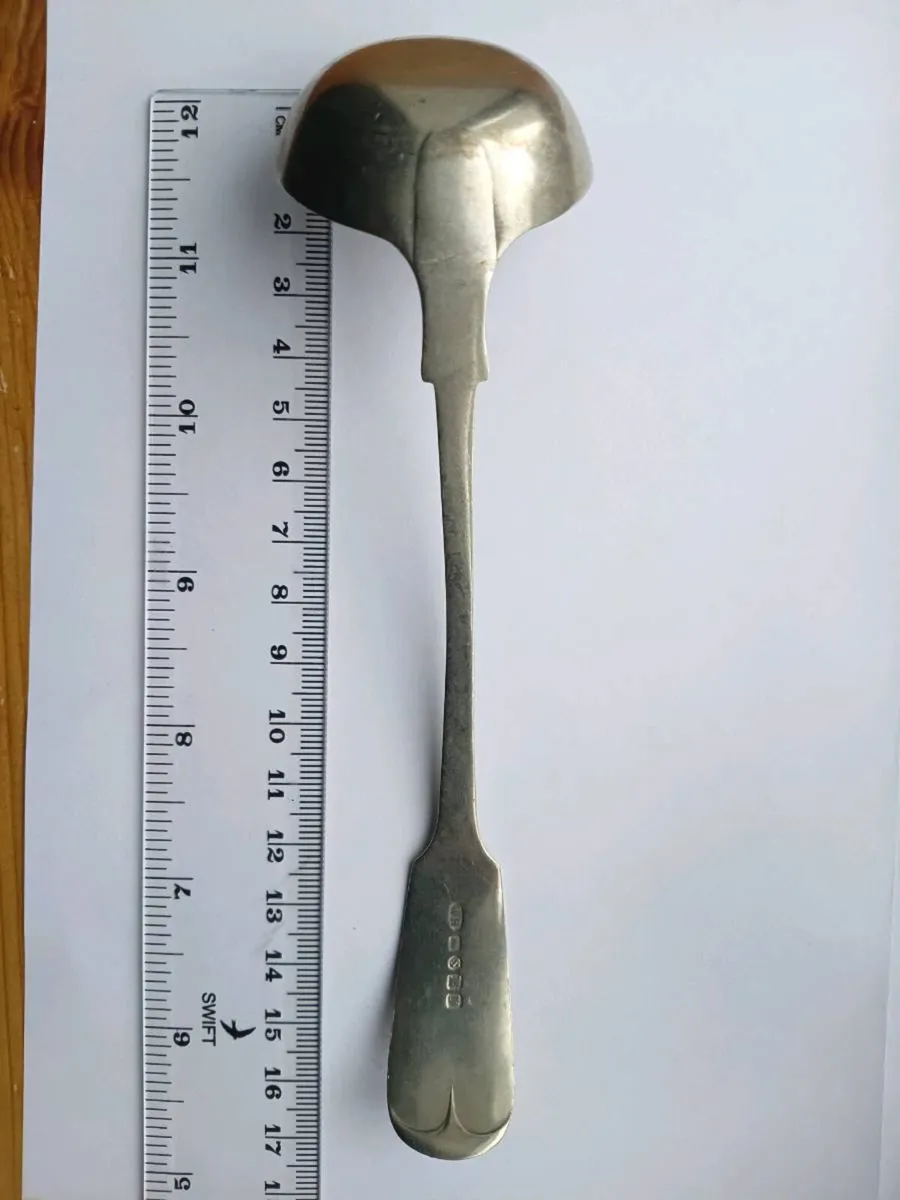 Antique silver spoon ladle - Image 3