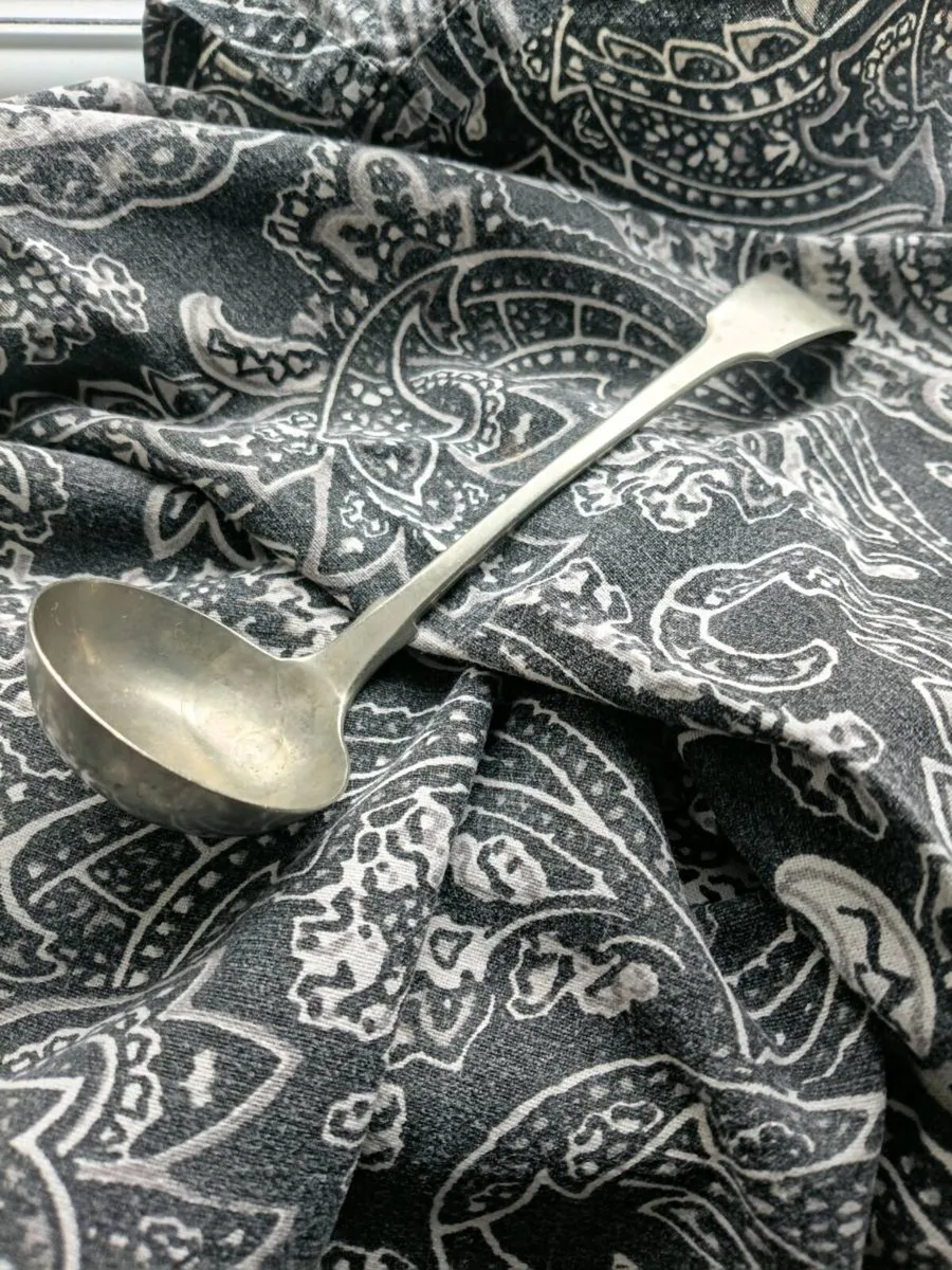 Antique silver spoon ladle - Image 1