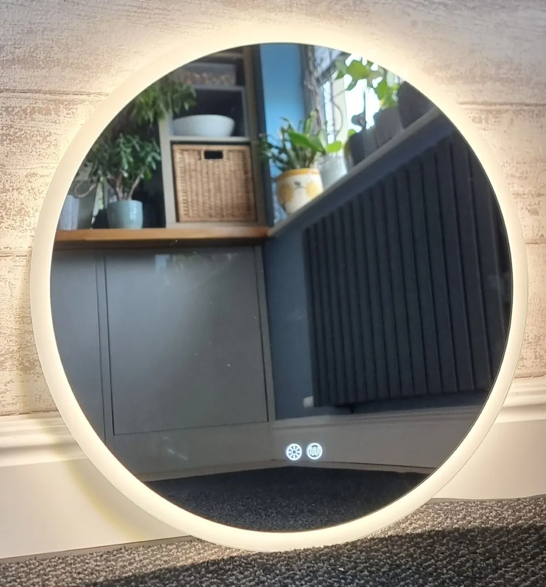 LED Bathroom Mirror 60cm Round Dual LED - Image 3
