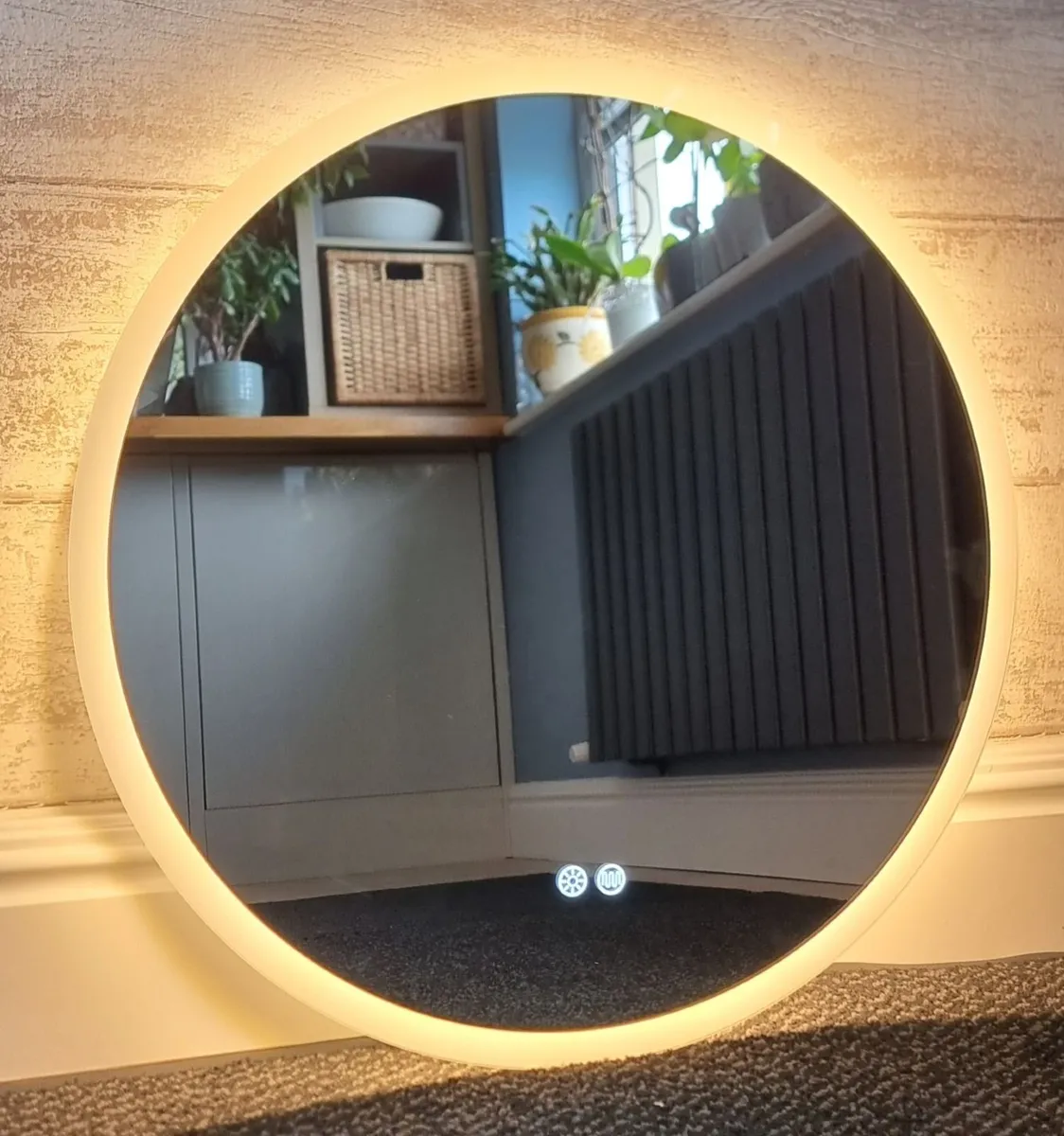 LED Bathroom Mirror 60cm Round Dual LED - Image 2