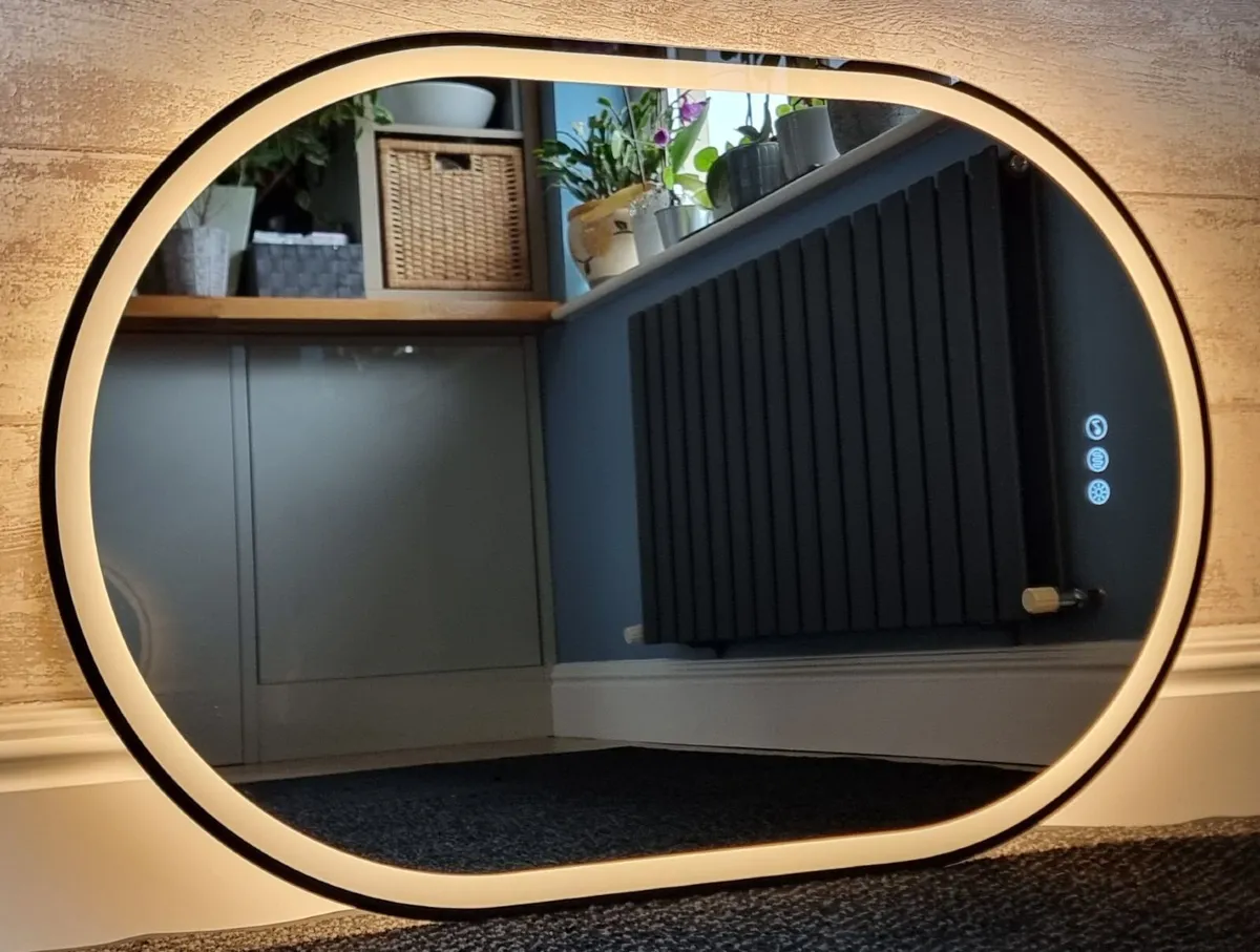 LED Bathroom Mirror Oval 60x90cm Bluetooth Speaker - Image 2
