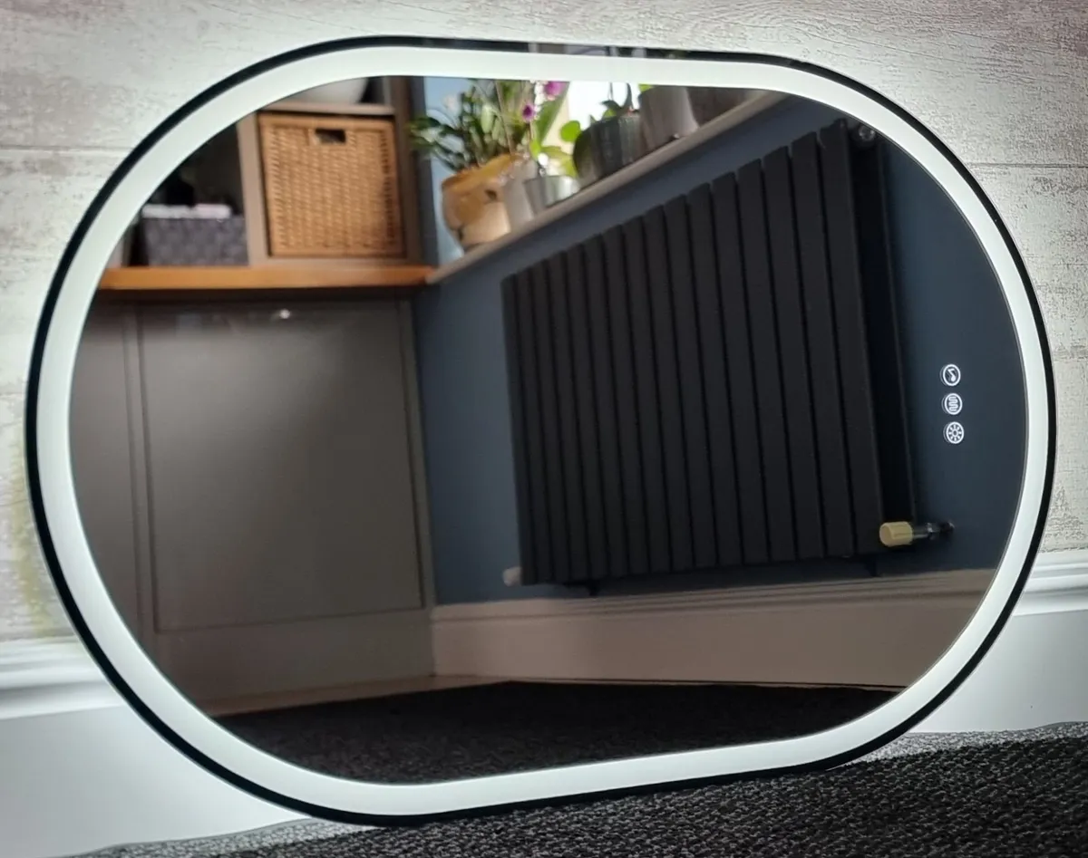 LED Bathroom Mirror Oval 60x90cm Bluetooth Speaker - Image 3