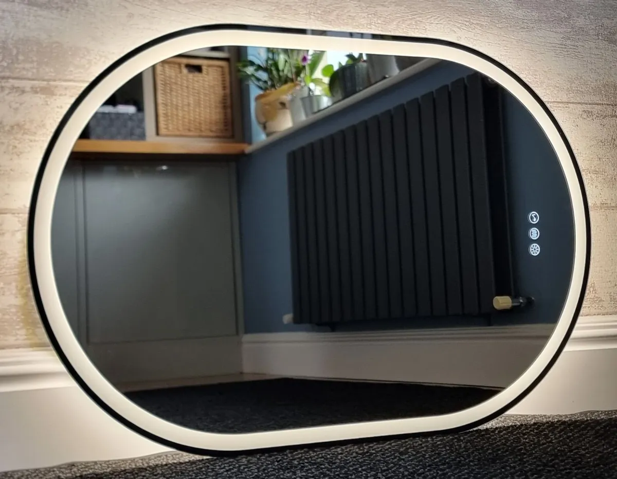 LED Bathroom Mirror Oval 60x90cm Bluetooth Speaker - Image 4