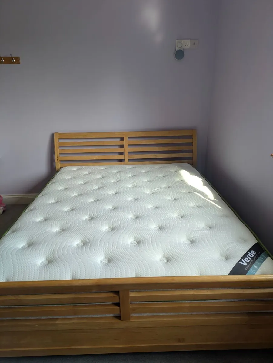 King Size bed frame & mattress - Image 1