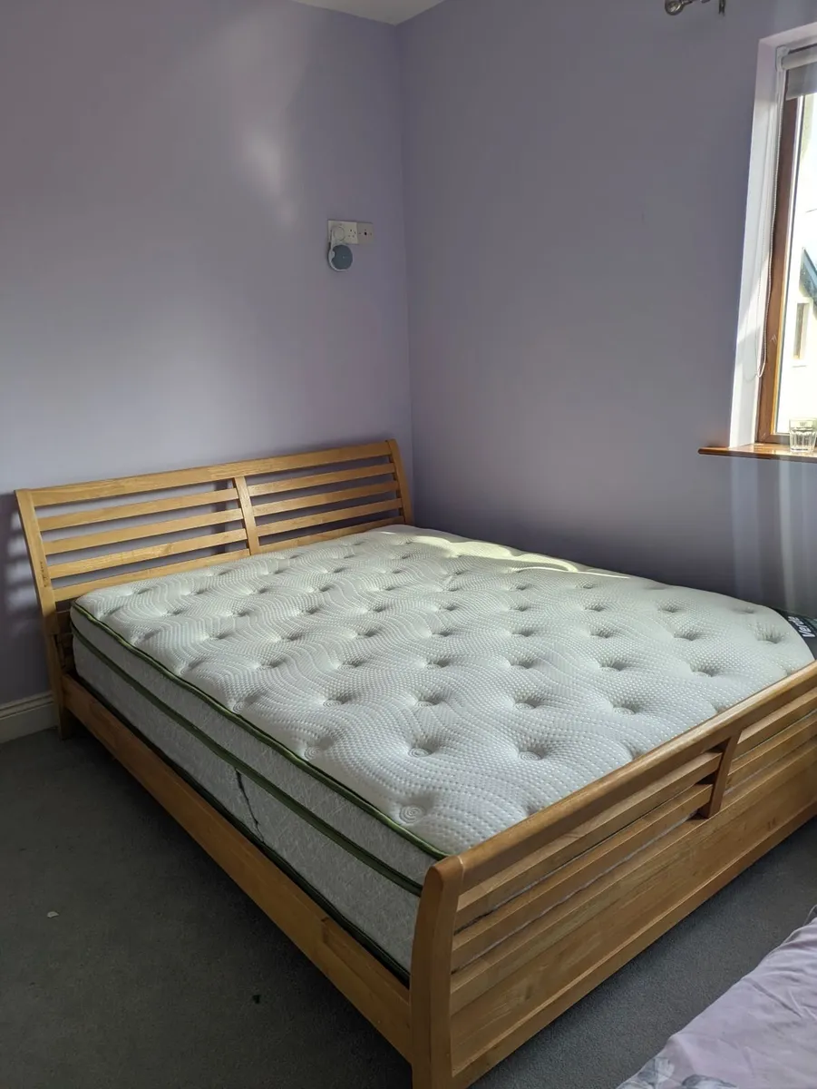 King Size bed frame & mattress - Image 3