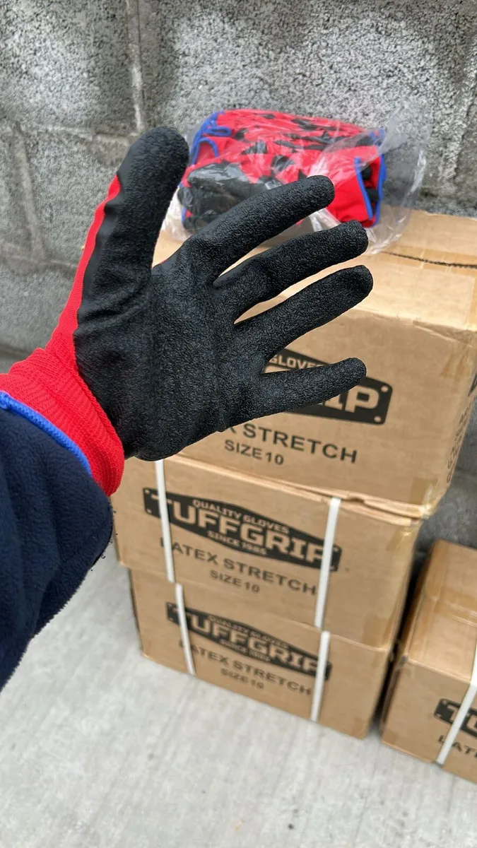 TUFFGRIP LATEX BUILDERS GLOVES size 9 10 - Image 4