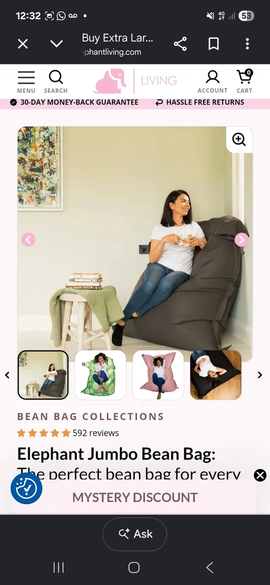 Bean bag- elephant large - Image 2