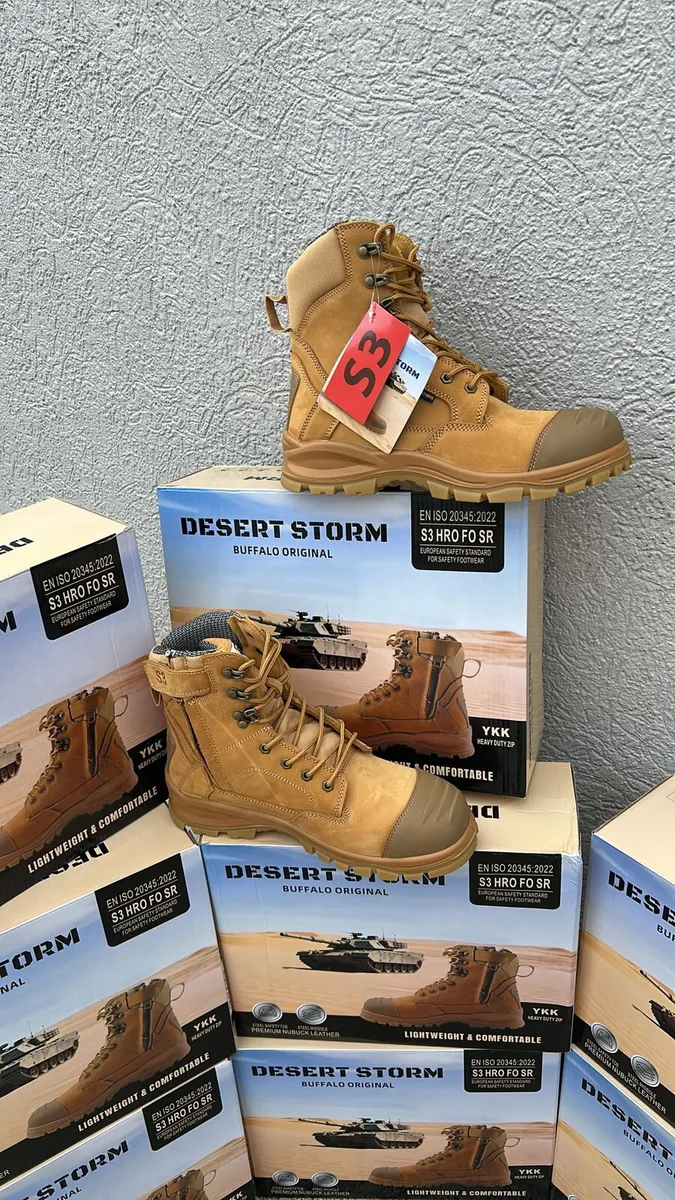 Desert Storm S3 Zip Work Boots all sizes - Image 1