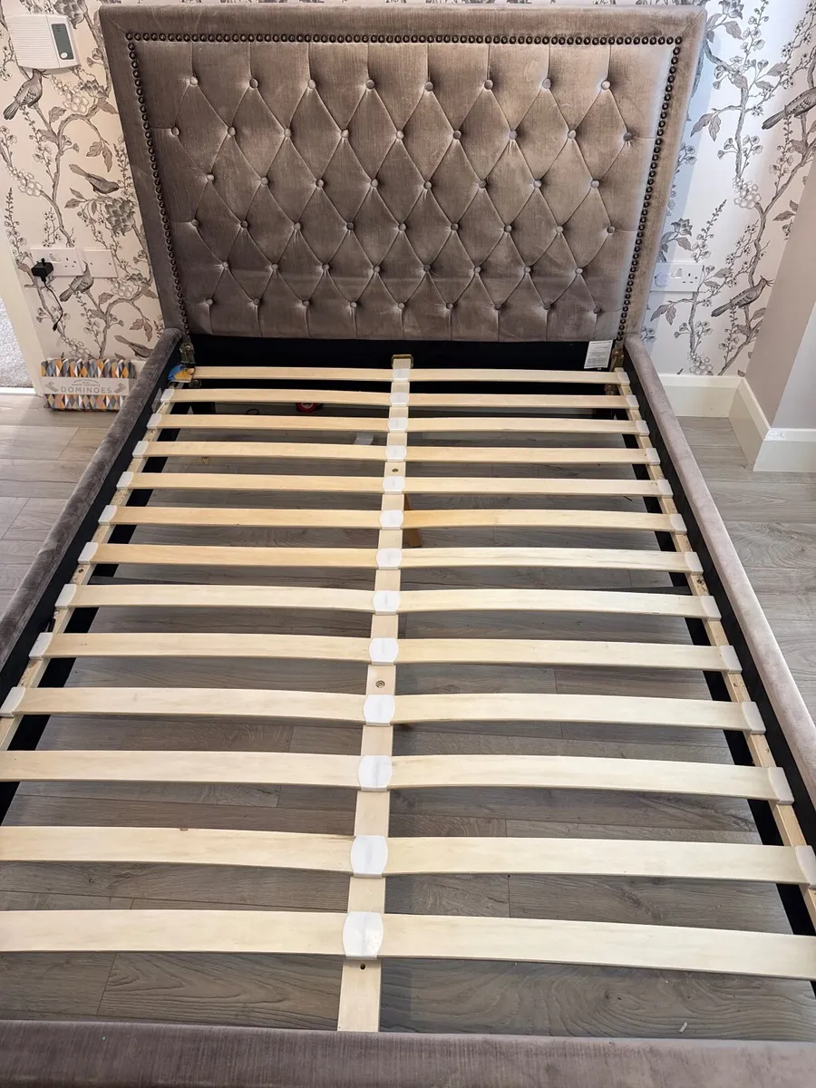 Double Bed - Grey Velvet - Image 2