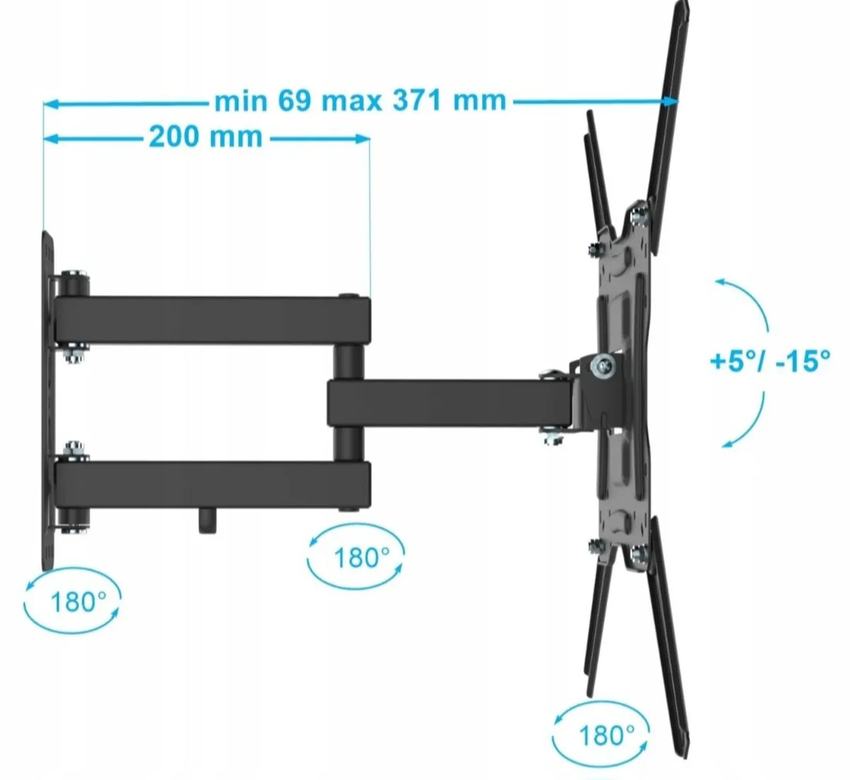 TV Wall Mount Bracket Tilt Swivel 20" - 65" TV - Image 3