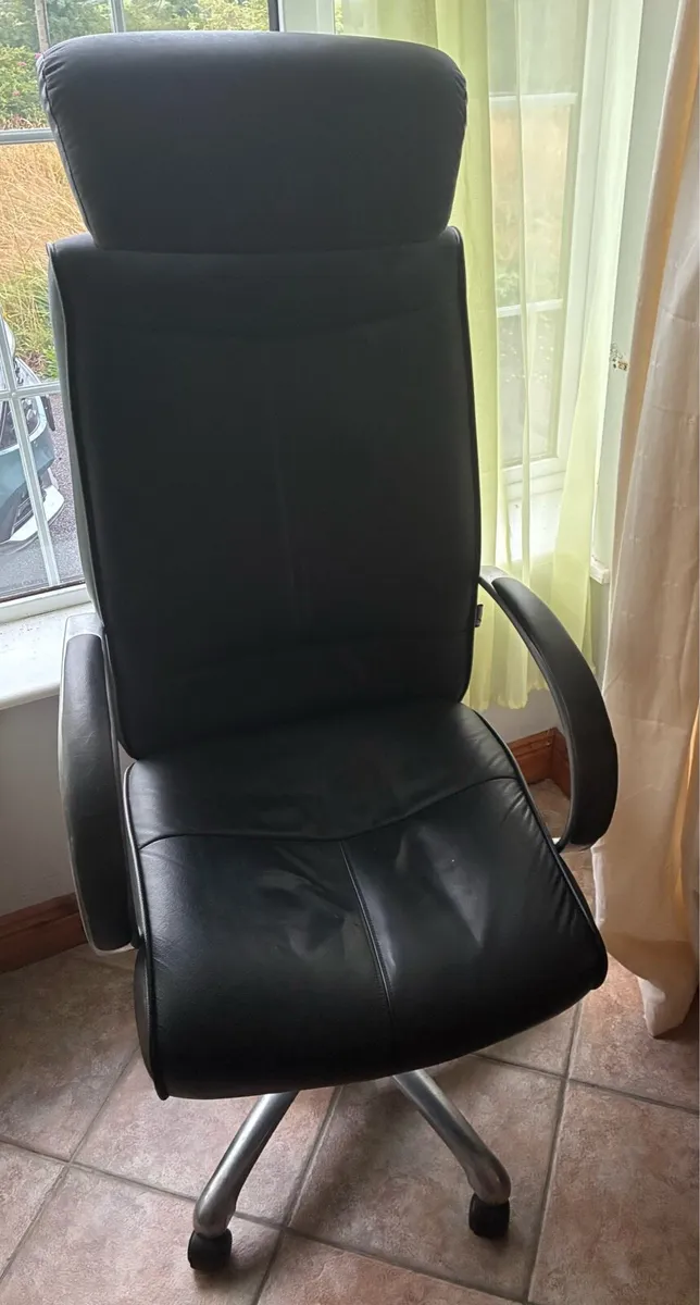Executive Leather Ergonomic Office With Headrest - Image 1