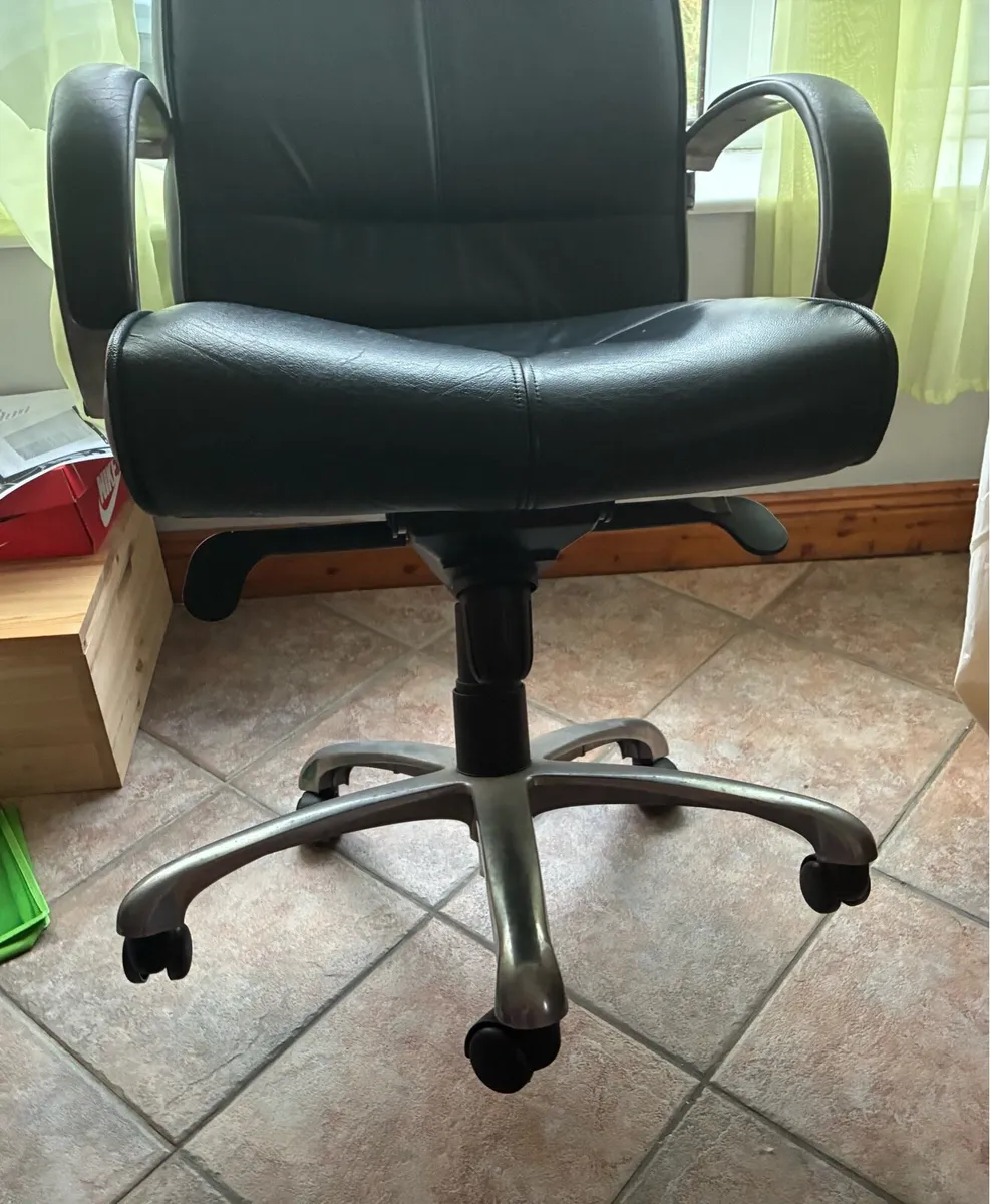 Executive Leather Ergonomic Office With Headrest - Image 2