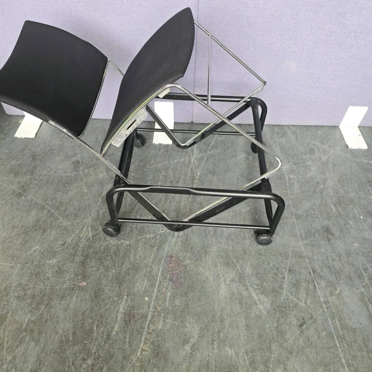 Skid frame chair trolleys x 6 - Image 1