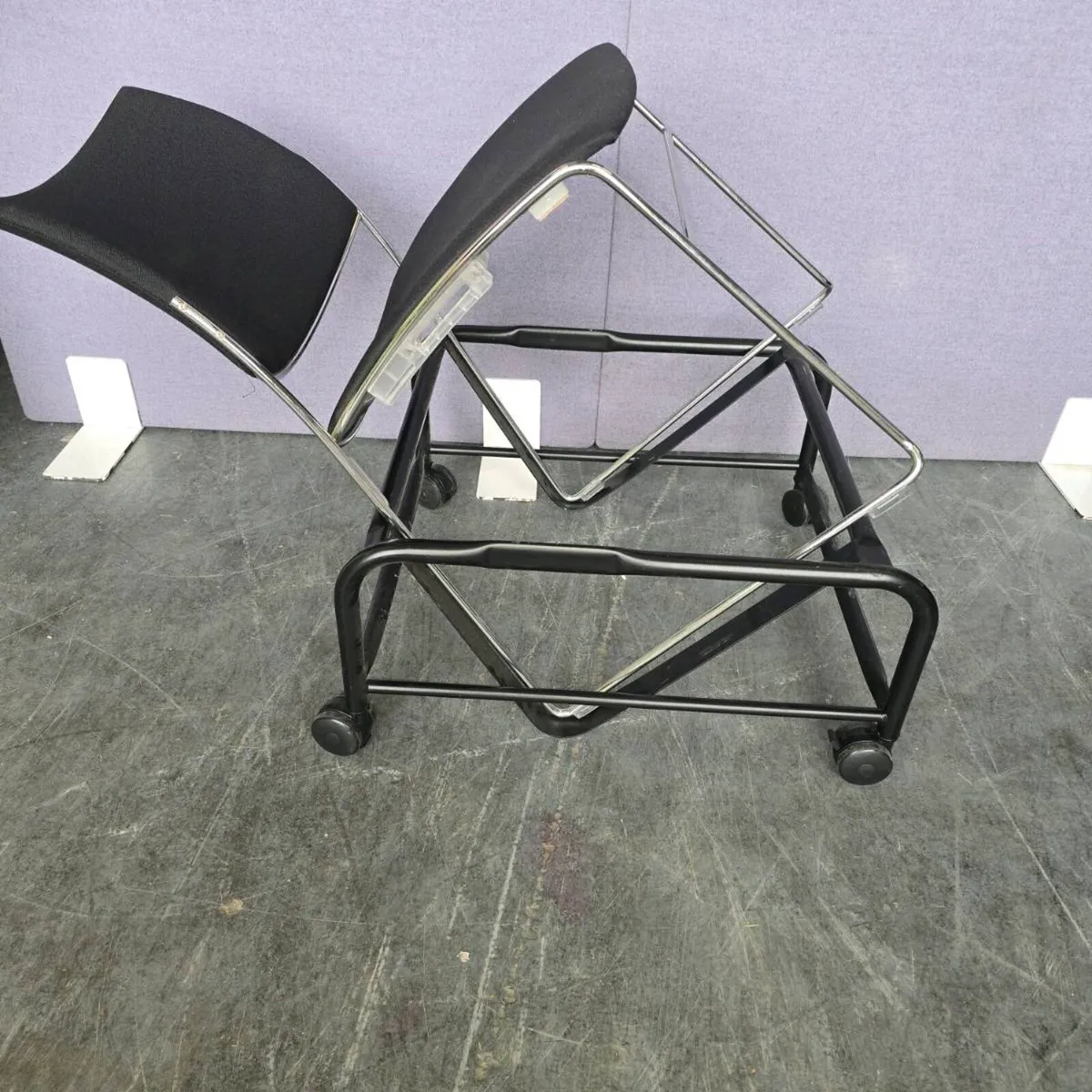 Skid frame chair trolleys x 6 - Image 4