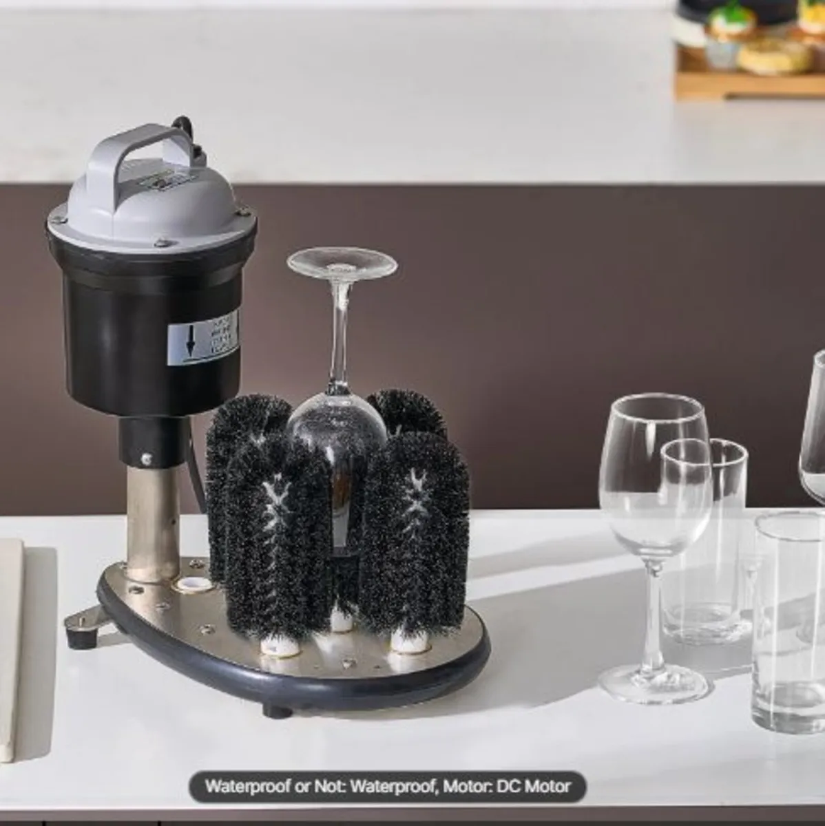Electric Commercial Glass Washer, 5-Brush Bar - Image 3