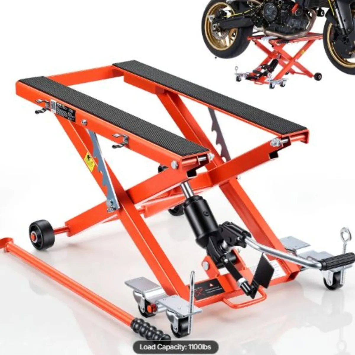 Hydraulic Motorcycle Lift Jack, 499 kg Capacity, - Image 1