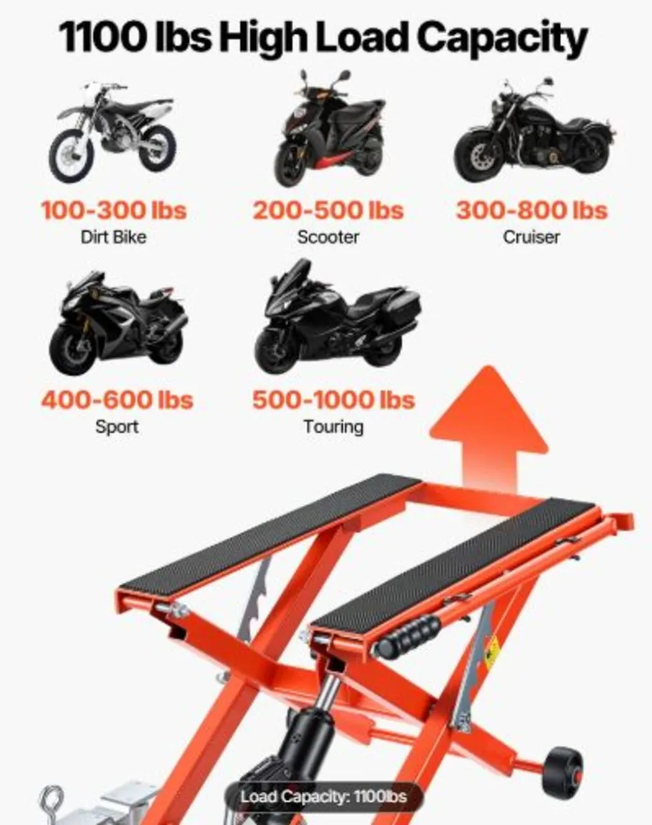 Hydraulic Motorcycle Lift Jack, 499 kg Capacity, - Image 4