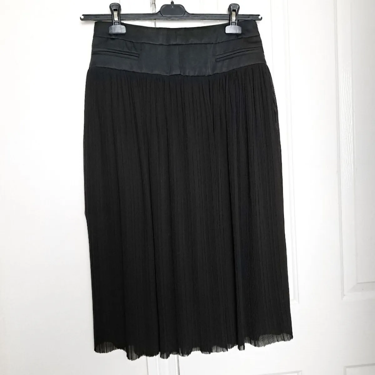Claudie Pierlot Black Pleated Midi Skirt 10UK/38EU - Image 1