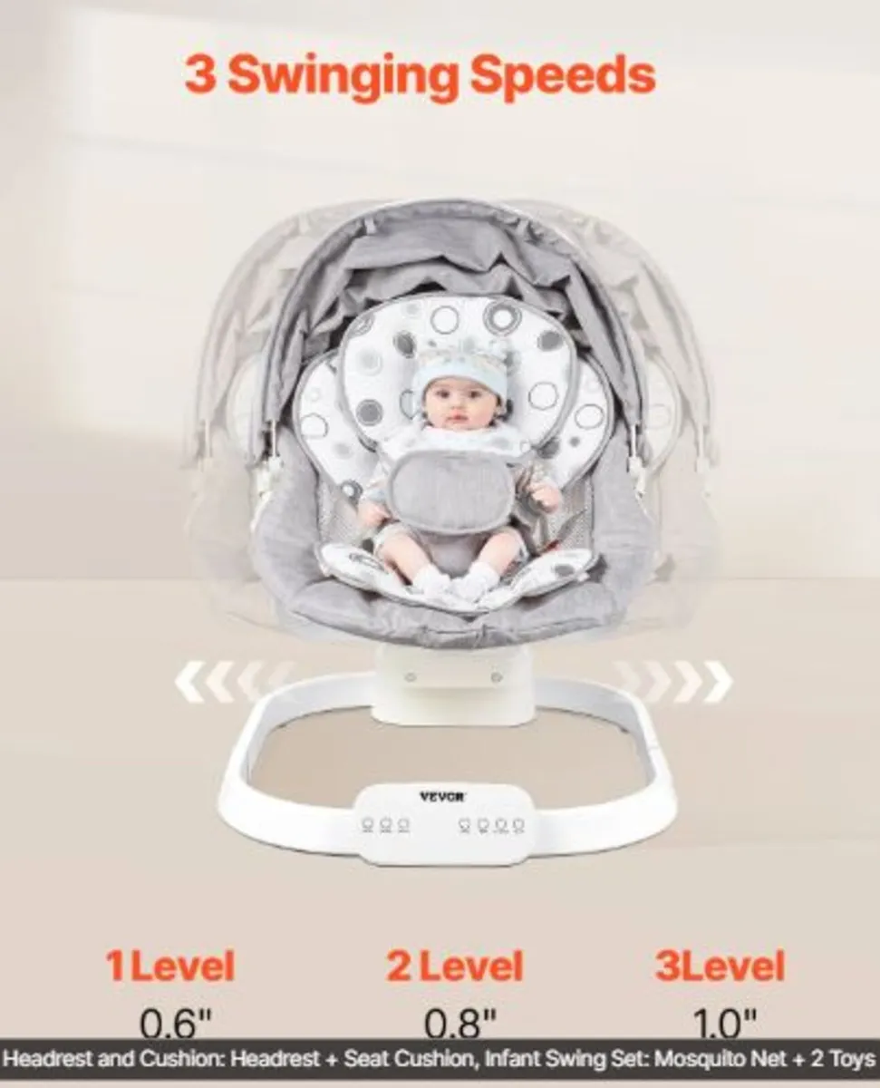 Baby Swing, Baby Rocker for Infant with 3 Speeds - Image 2