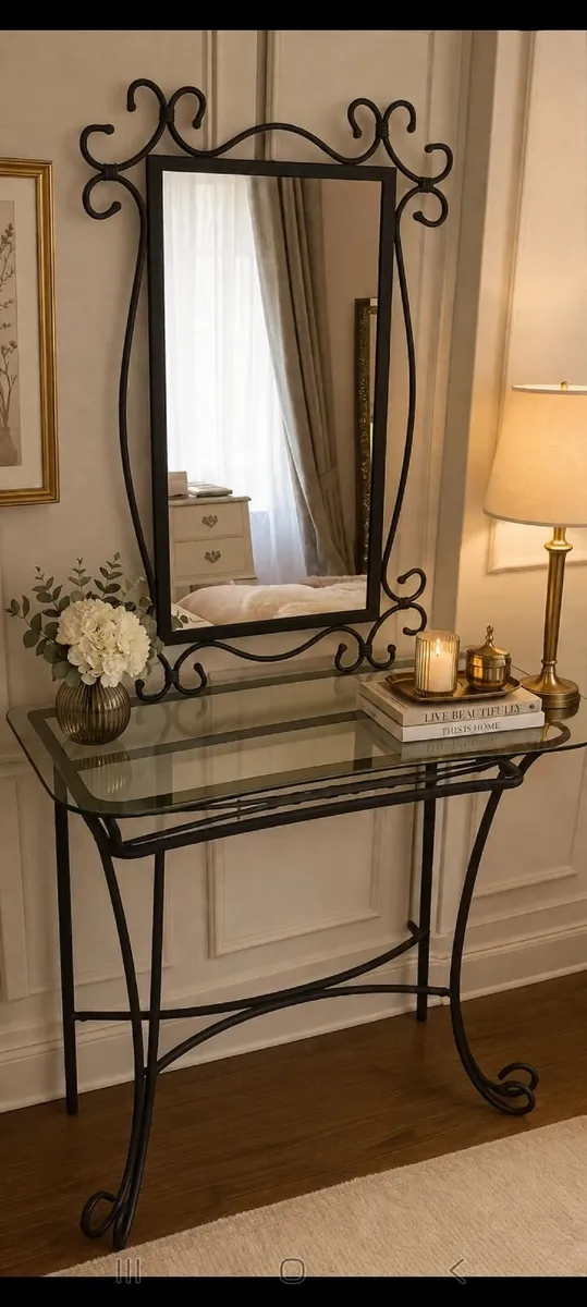Console table and mirror set
