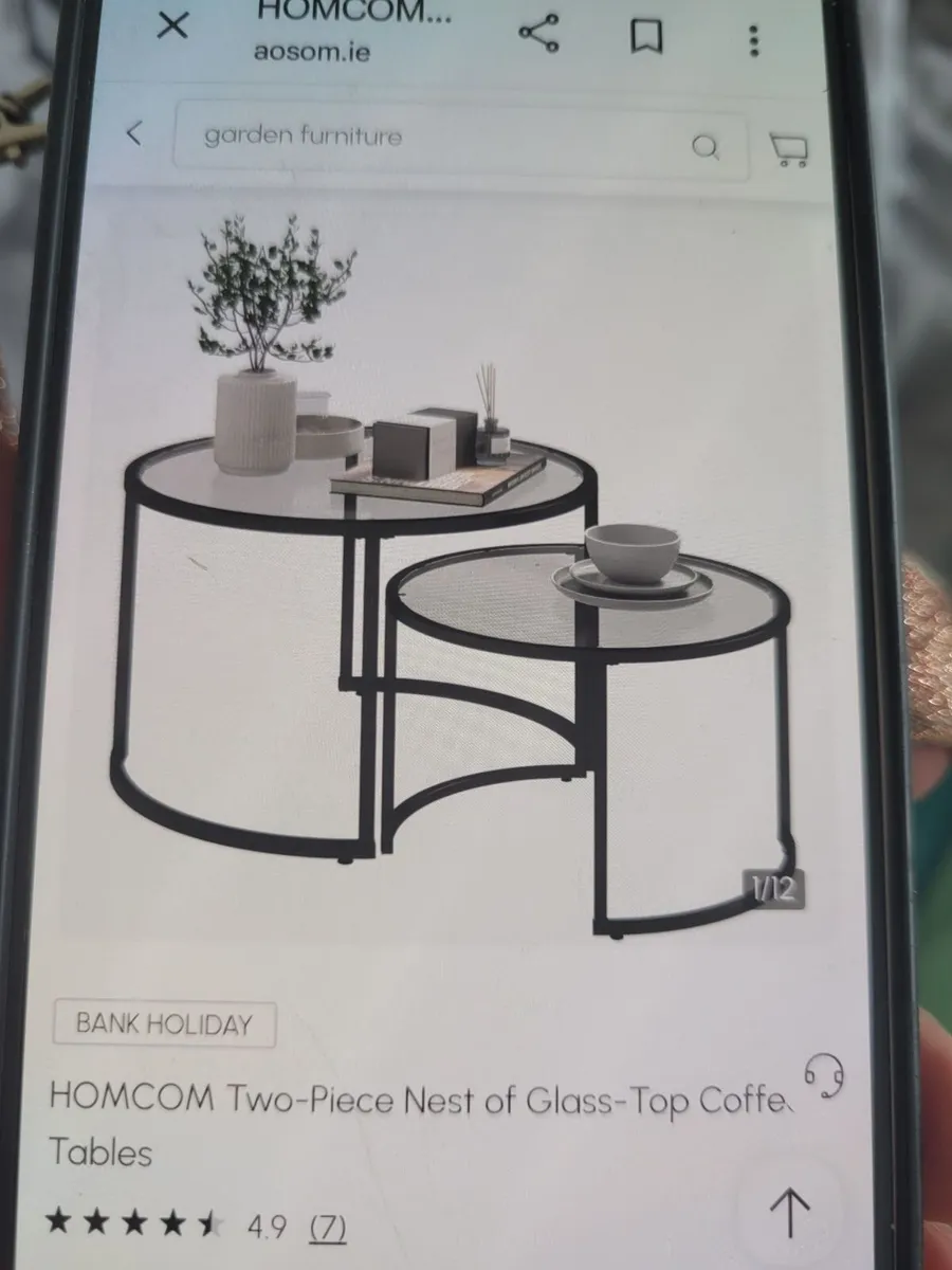 Black glass coffee table.