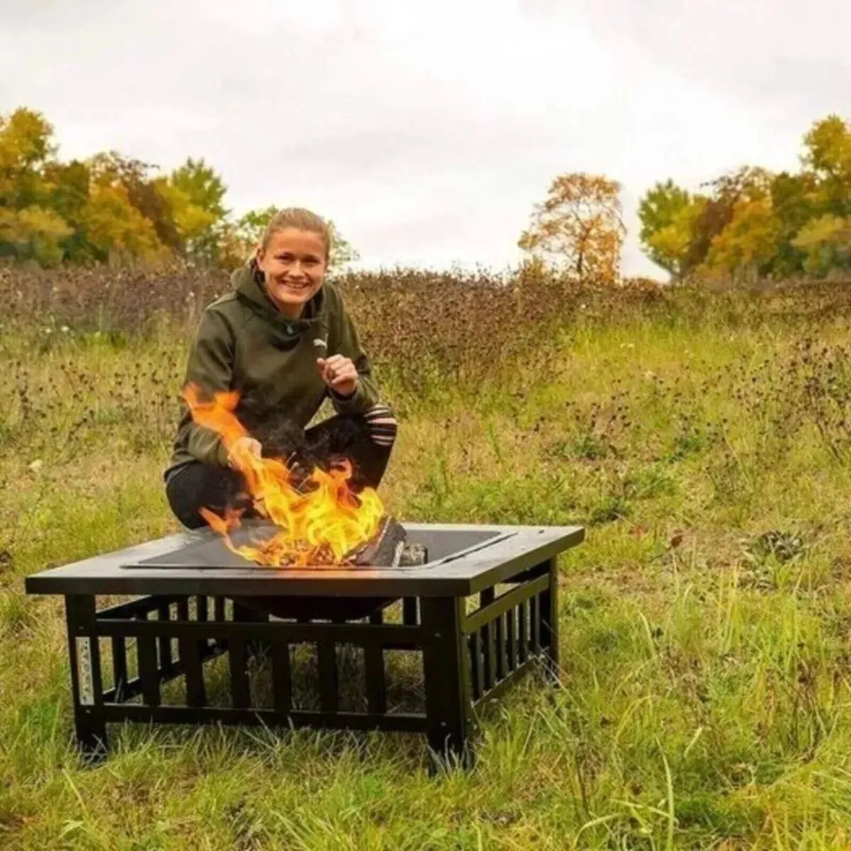 Fire Pit Steel Outdoor Garden Fire Bowl - Image 3