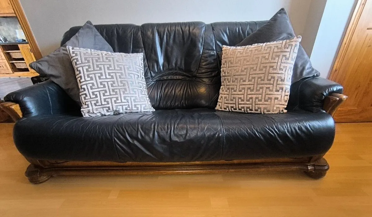Leather Couch and Armchairs - Image 4