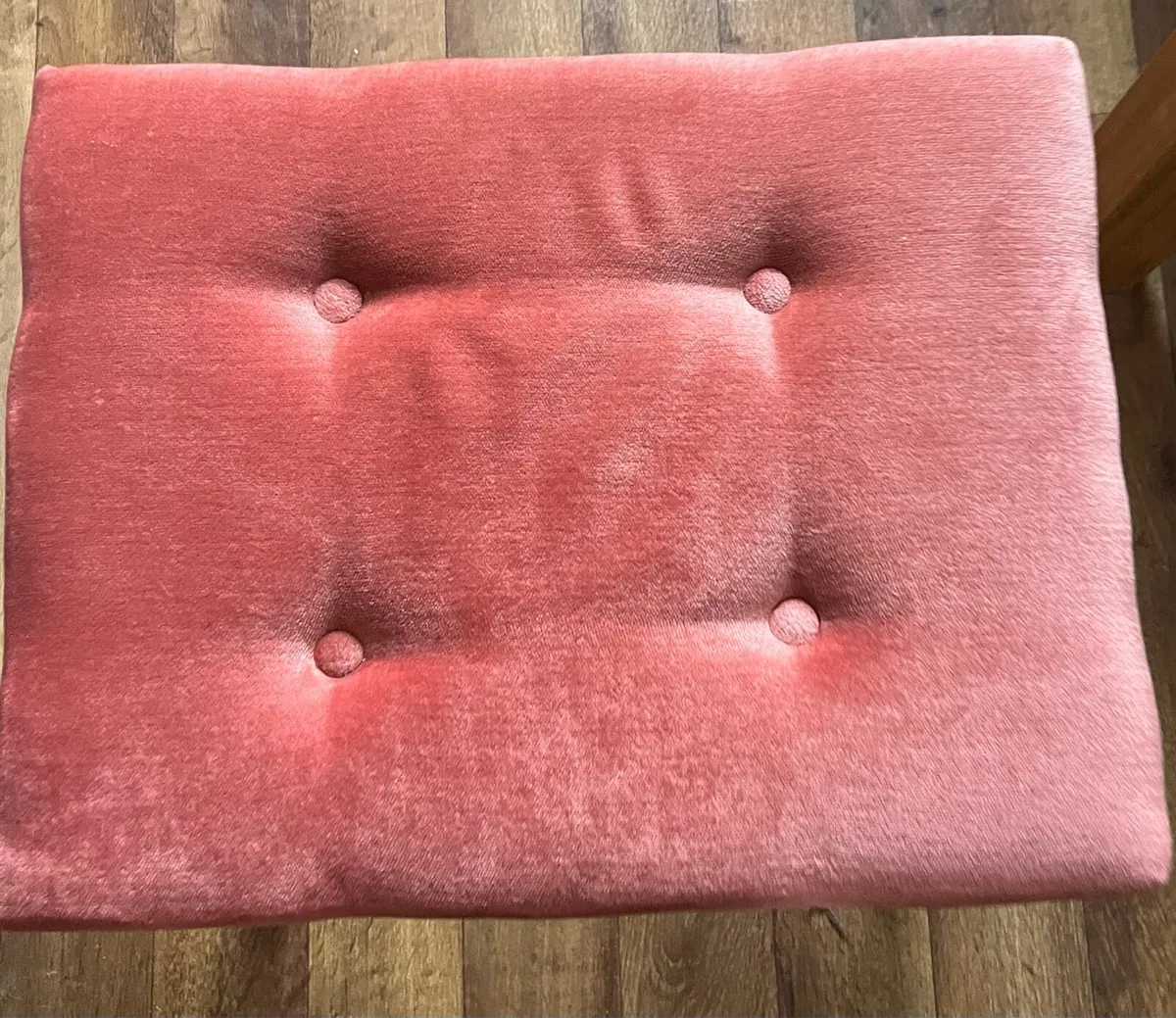 Vintage Pink Velvet Vanity Stool-Excellent - Image 2