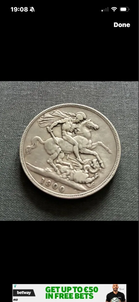 Rare Victoria 1900 Silver Crown Lx111 - Image 2