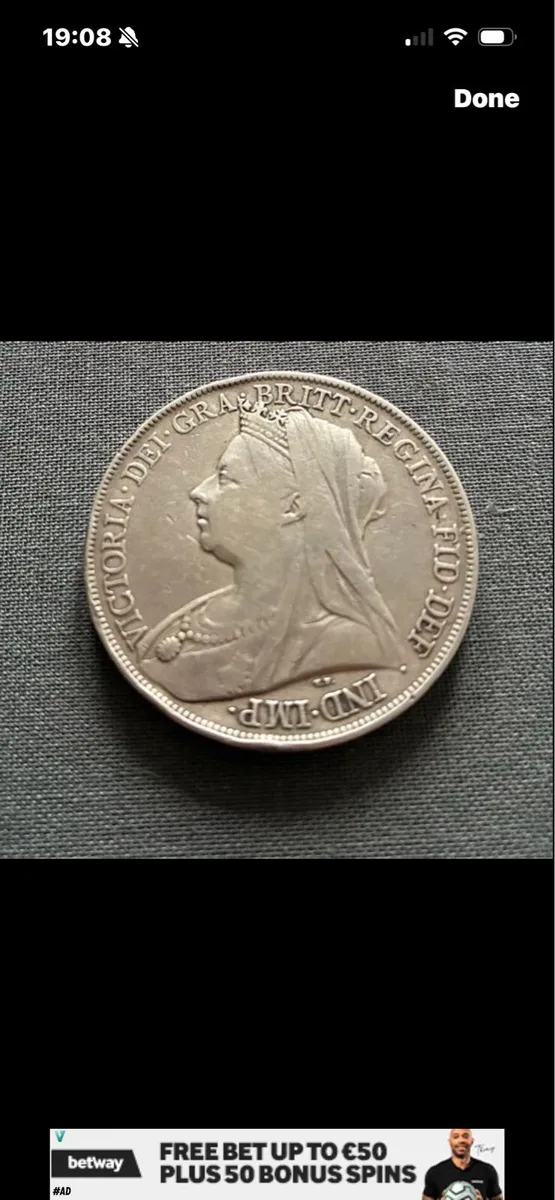 Rare Victoria 1900 Silver Crown Lx111 - Image 1