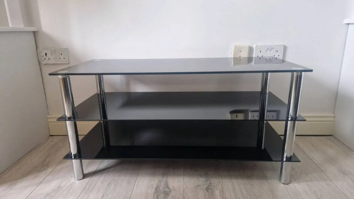 Tv stand dark glass - Image 1