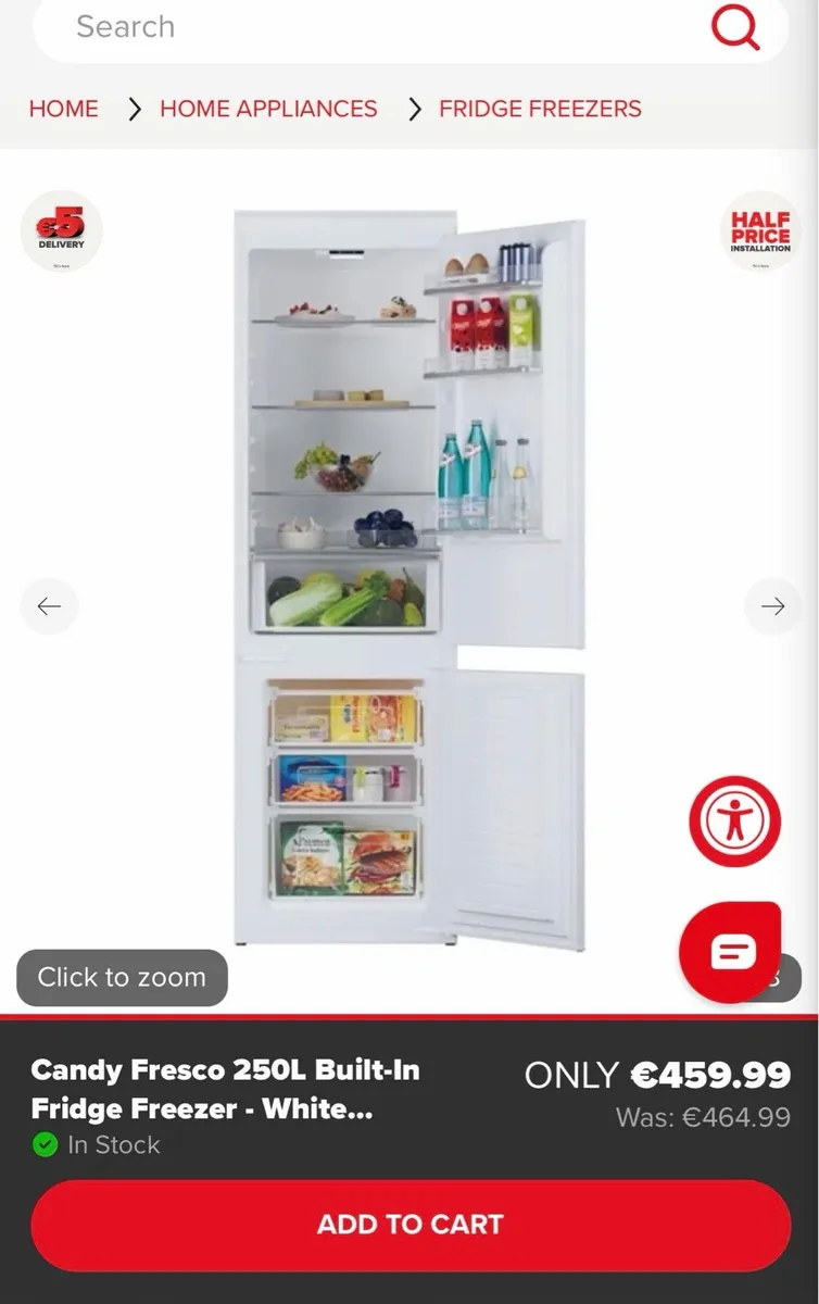 Candy Integrated 70/30 Fridge Freezer - Image 1