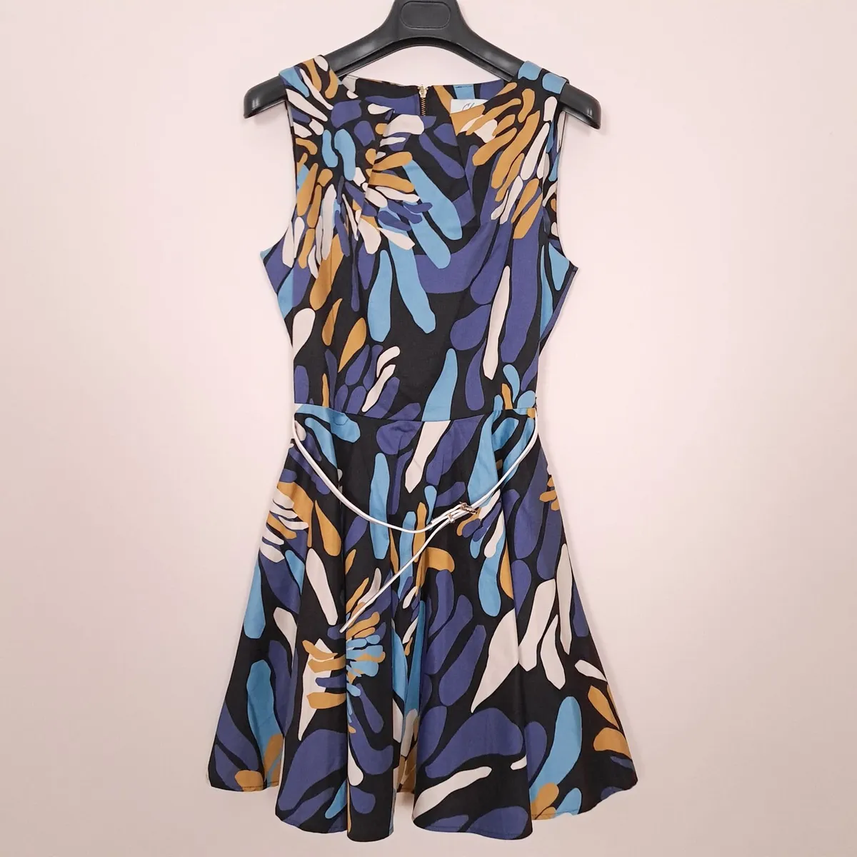 Closet London Blue Belted A-Line Dress 12UK/40EU - Image 3