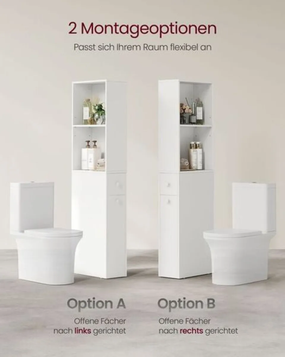 Narrow Bathroom storage cabinet with drawers class - Image 3