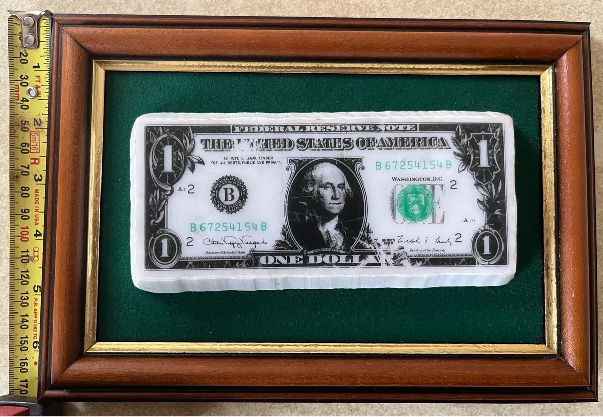 Vintage Framed 3D Dollar Bill Wall Art - Image 2