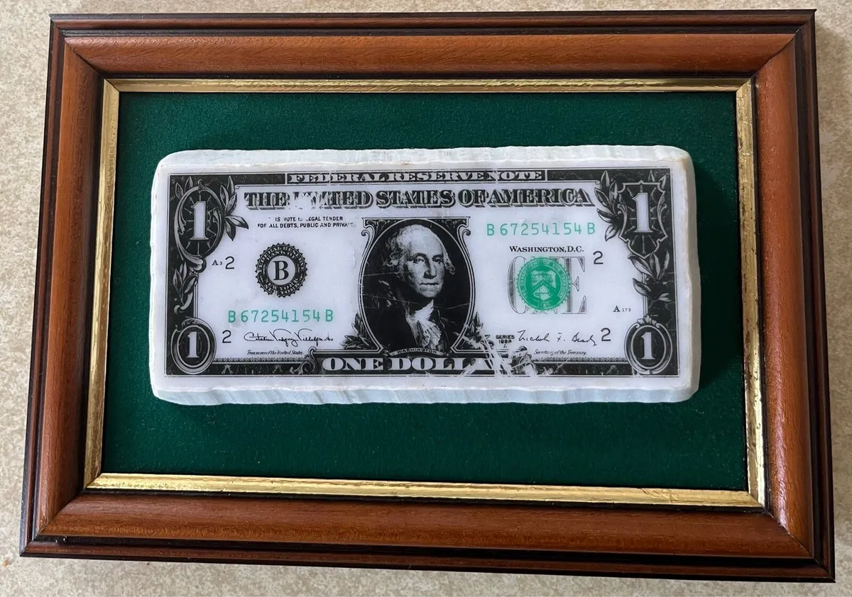 Vintage Framed 3D Dollar Bill Wall Art - Image 3