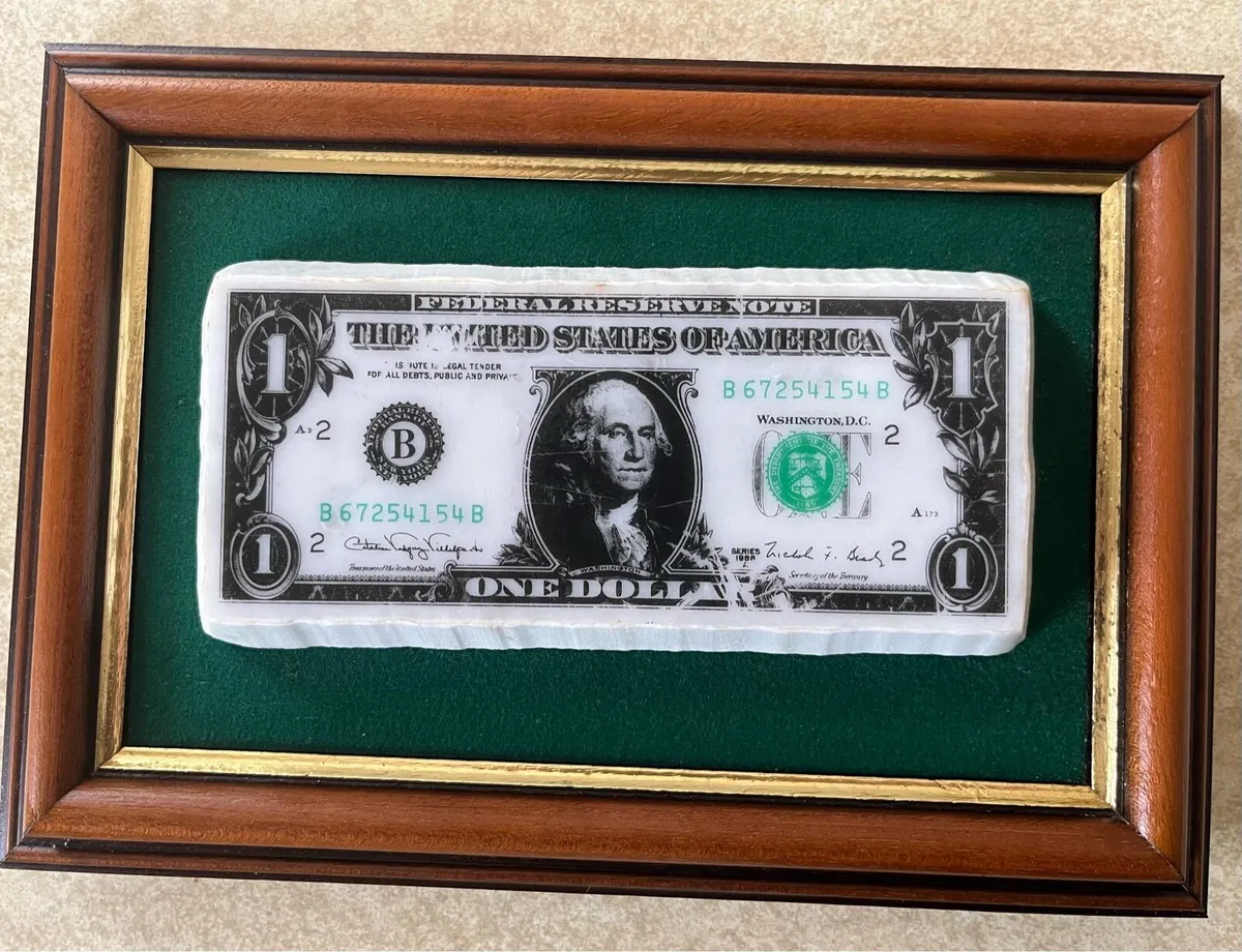Vintage Framed 3D Dollar Bill Wall Art - Image 4