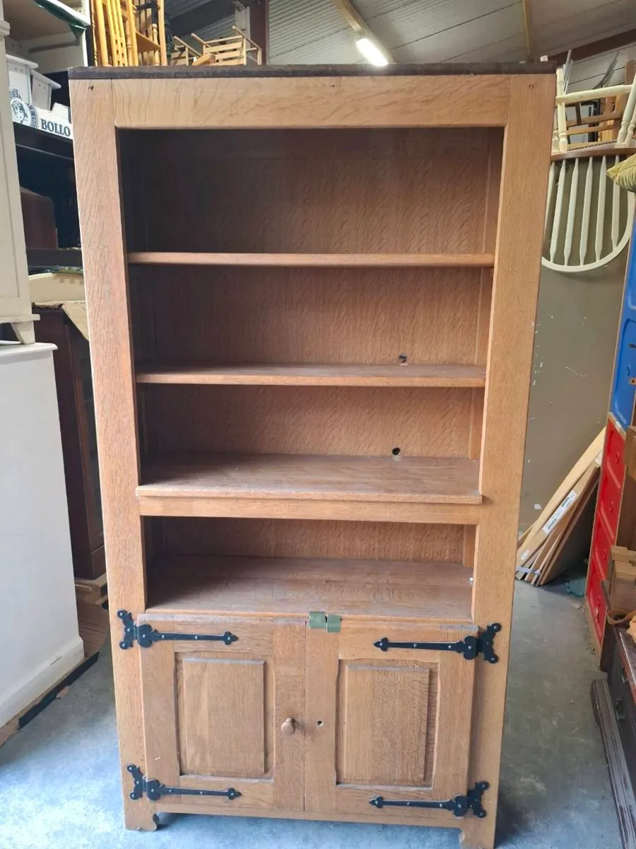 Heavy Solid Oak Bookcase / Cabinet (DELIVERY) - Image 1