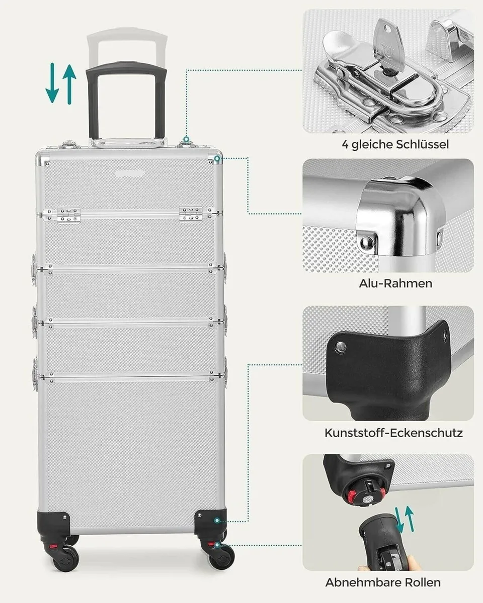 4 in 1 Makeup Trolley Case For Travel - Image 4