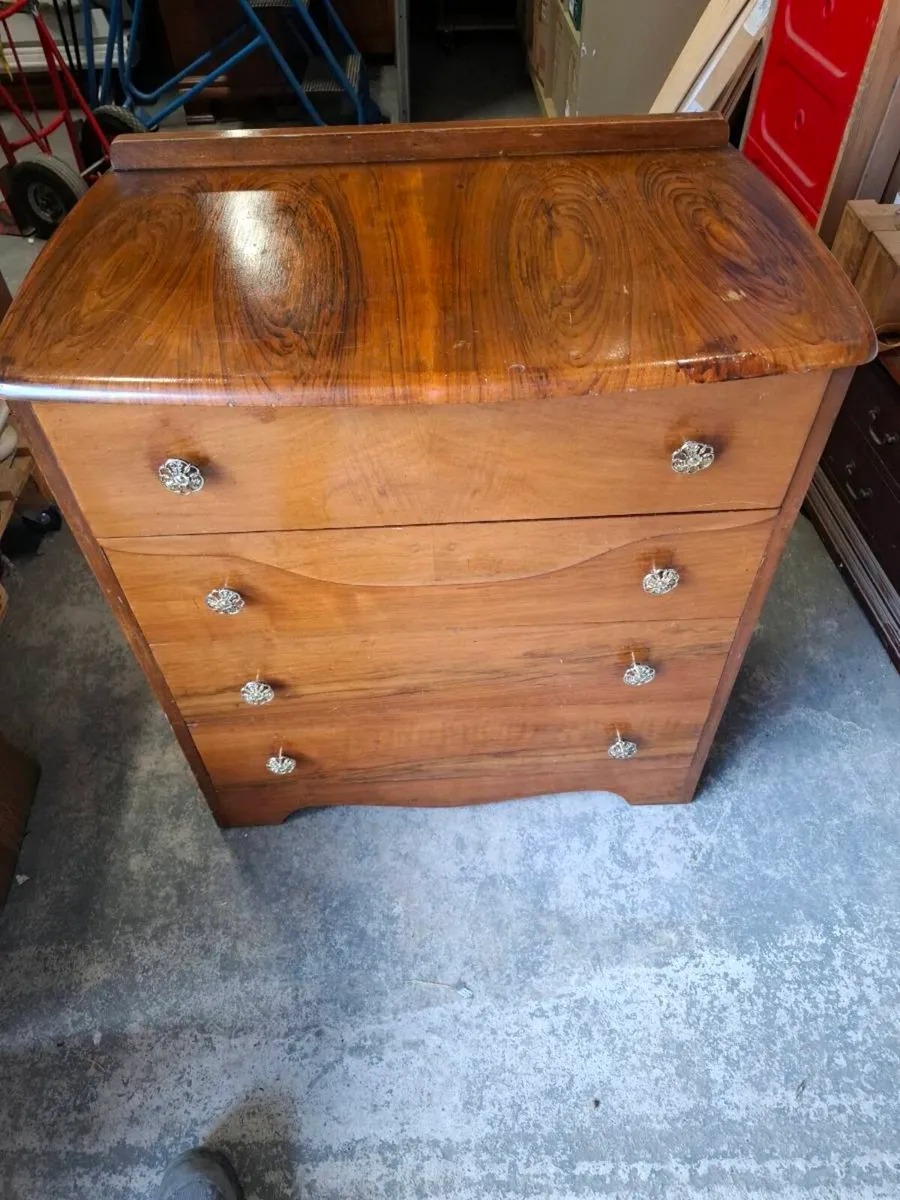Vintage Walnut Chest of Drawers (DELIVERY) - Image 2