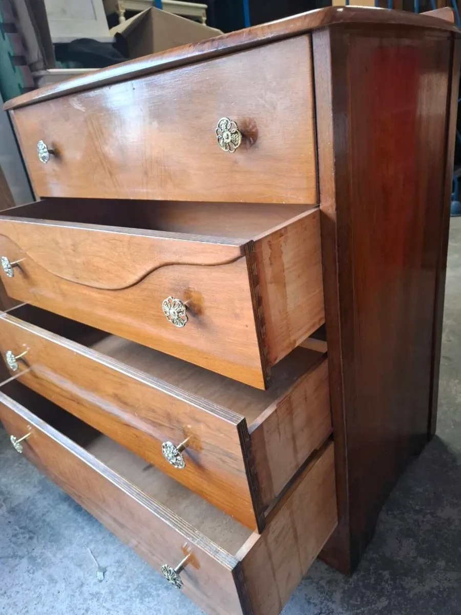 Vintage Walnut Chest of Drawers (DELIVERY) - Image 4