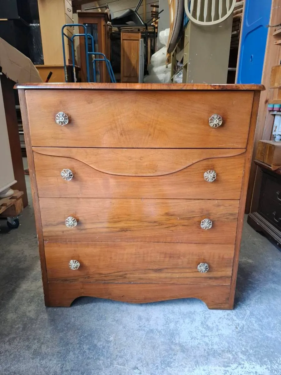 Vintage Walnut Chest of Drawers (DELIVERY) - Image 1