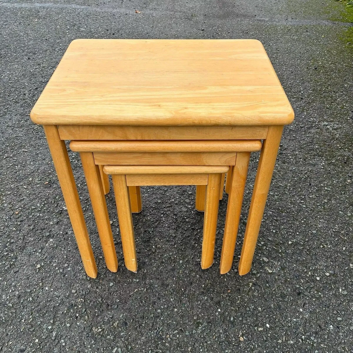 Solid Pine Nest Of Tables - Image 4
