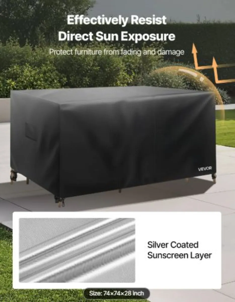 Patio Furniture Cover, 420D Heavy Duty Waterproof - Image 2