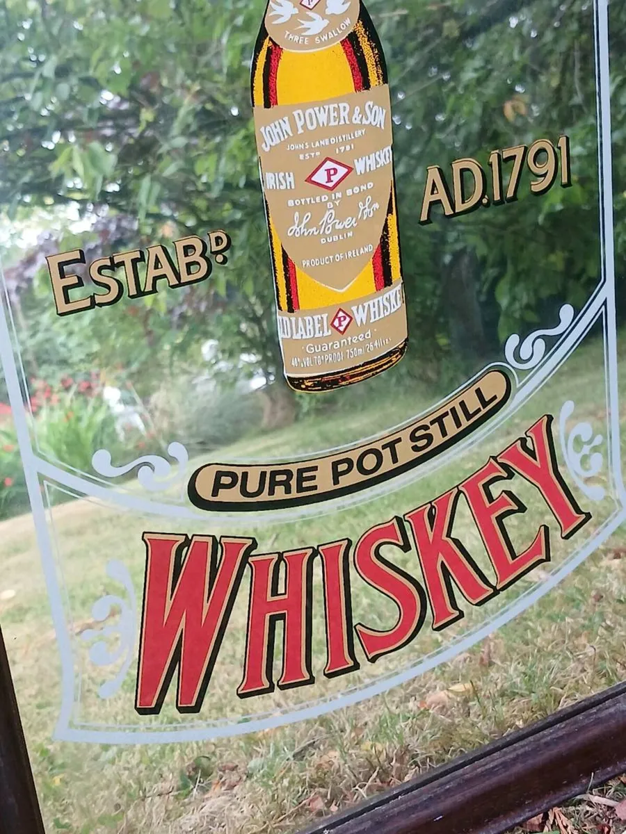 Vintage  powers whiskey advertising mirror - Image 3