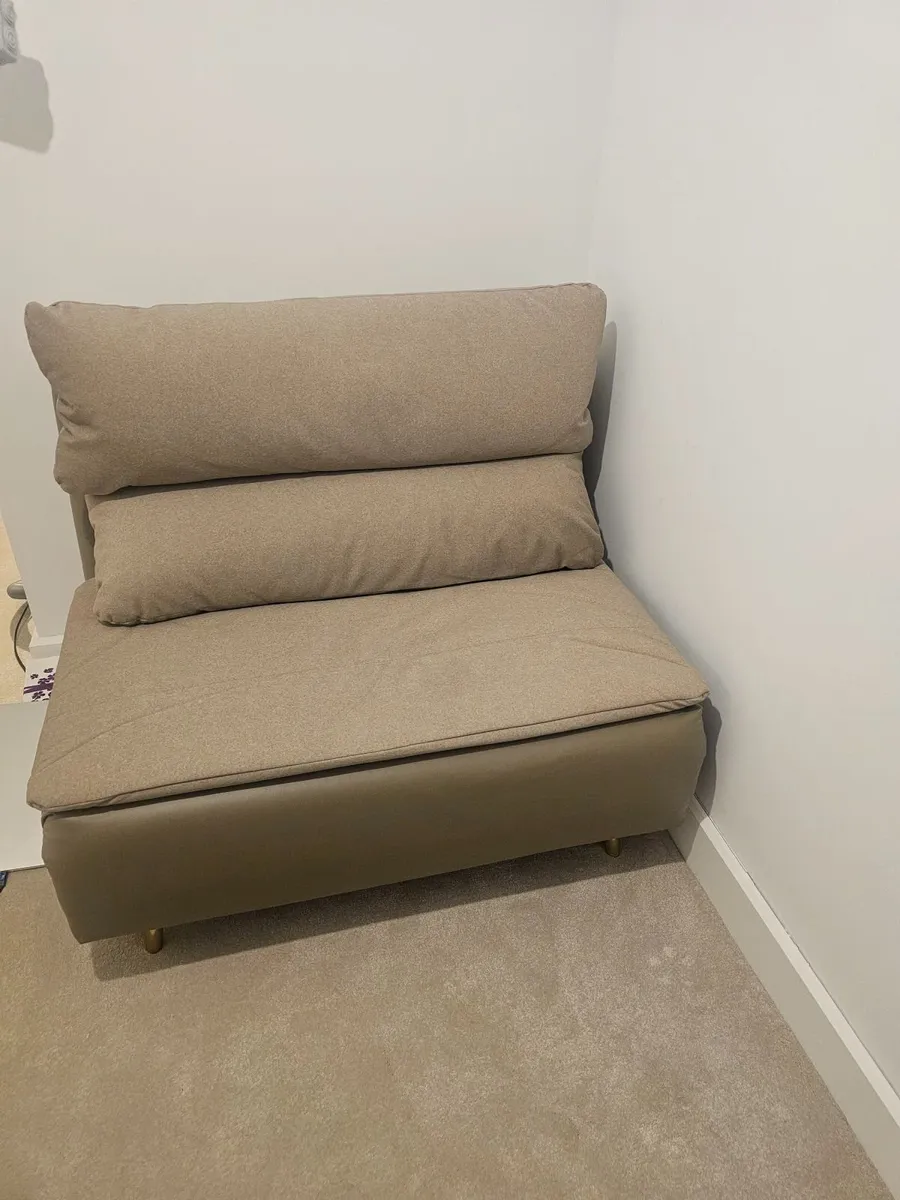 Brand New 1 Seater Armless Sofabed Taupe - Image 2