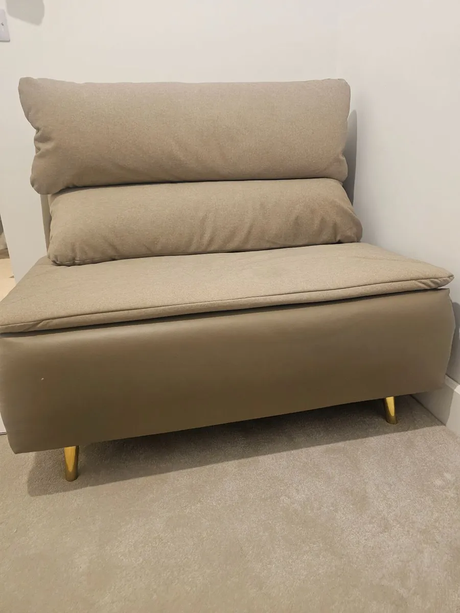 Brand New 1 Seater Armless Sofabed Taupe - Image 3