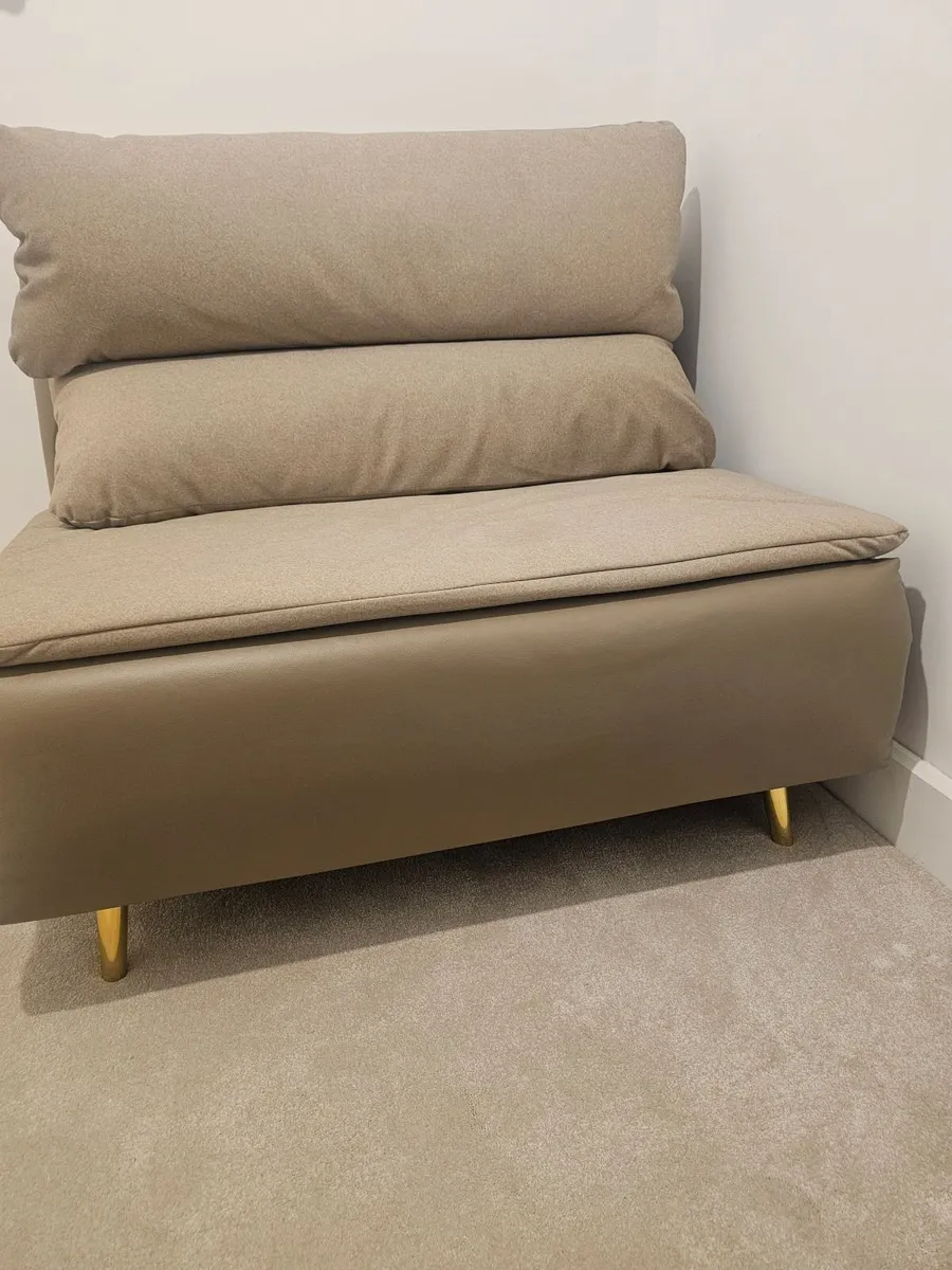 Brand New 1 Seater Armless Sofabed Taupe - Image 1