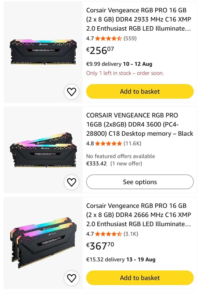 Corsair Vengeance RGB Pro 16GB DDR4 memory kit - Image 3